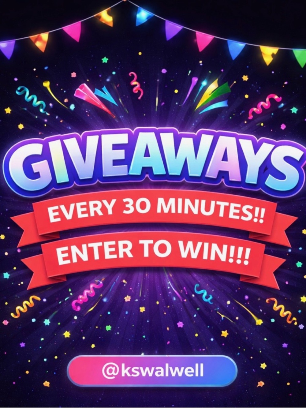 Giveaways Party Poster - Vibrant Multicolor Celebration Banner